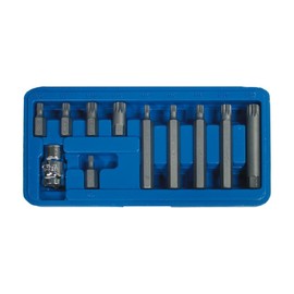 SW-Stahl 04415L Bit Assortment, 3/8, Internal Serration, M5-M12, 11-Piece I Bit Set Internal Serration CR-V Steel I for Vehicle Repair and Workshop Work