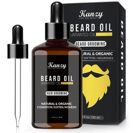 Kanzy Beard Oil Grooming Kit for Men 30ml - Mustache Hair Growth Oil, All Natural Hair Growth Oil for Beard, Organic Scented Hair Oil to Strengthen and Soften Facial Hair