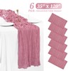 6 Pack Dusty Rose Cheesecloth Table Runner Gauze Table Runner