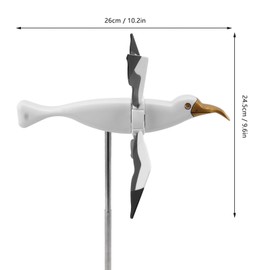DriKou Flying Seagul Windmill, Seagulls Whirligig Windmill Stake Garden Decor Pinwheels, Whirligigs Wind Spinners Outdoor Pinwheels for Yard and Garden Wind Spinners Decorations