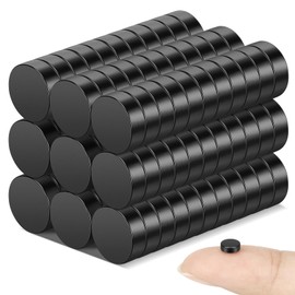 Wukong Black Small Magnets 5mm X 2mm | 100 Pack, Mini Strong Fridge Magnets, Tiny Round Manget for Craft DIY Whiteboard Refrigerator Home Office