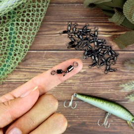 AMZfishing 40 x Cross Swivels in Various Sizes | 3-Way Swivel | Fishing Swivel | Fishing Swivels | Fishing Snap | Fishing Snap | Swivel Side Arm | Swivel Assortment | Swivel Fishing Set