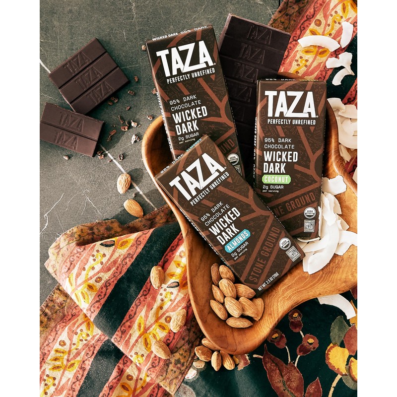 Taza Chocolate, 95% Wicked Dark Amaze Bar, 2.5 oz bars,