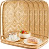 FillTouch 6 Pcs Bamboo Wicker Serving Trays 16.93 x 13