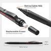 Nicpro 0.9 Metal Mechanical Pencil Set with Case, 3PCS Black