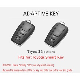 TECART Leather Key Fob Cover Fit for Toyota Rav4 Camry Keychain Smart Remote Key Case Key Shell Protector 2 Button Brown
