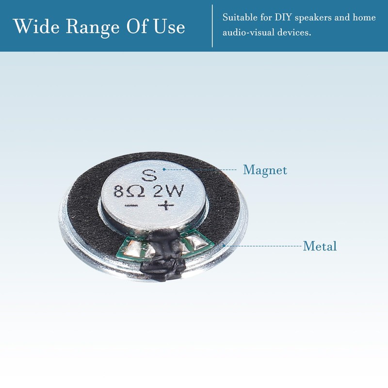 QUARKZMAN 8 Ohm 2W Round Magnetic Speakers x 4 Pieces
