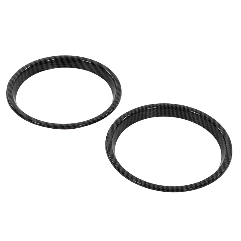 4pcs Carbon Fiber Style Door Midrange Speaker Cover Trims for