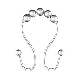 Utopia Alley Shower Rings, Double Roller Ball Shower Curtain Rings for Bathroom, Rust Resistant Stainless Steel Shower Curtain Hooks Rings (Chrome)