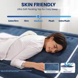 KINGJERRY Queen Air Mattress with Built in Pump, 4 Portable Handles, 18" Raised Comfort, Leak-Tested, Anti-collapse Design, 3 Mins Inflation, 800lb Support Inflatable Mattress for Home Guest & Camping