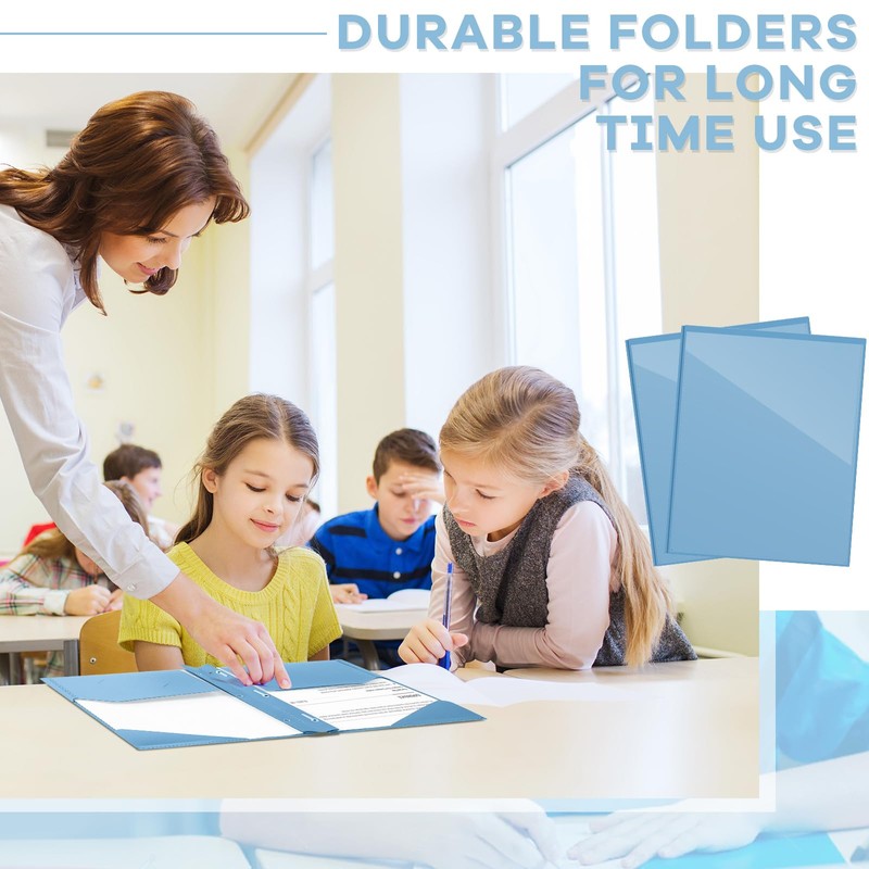 Henoyso 18 Pcs Plastic Folder with Clear Front Pocket and