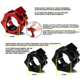 G5 HT SPORT Unisex - Adult (50mm Red) 1 Pair Olympic Dumbbell Bars CHIUSURE DA Palestra DA 30 E