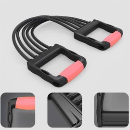 Chest Expander Arm Strength Trainer - Elastic Rope Detachable Rubber Resistance Belt 5 Tube Home Exercise Fitness Equipment