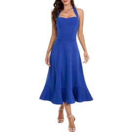 DRESSTELLS Cocktail Dresses for Woman 2025 Summer Evening Gowns Club Bridesmaid Vintage Mother Bride Wedding Prom Plus Dress RoyalBlue 2XL