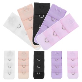 10Pcs Bra Extenders 1 Hooks 3 Row, Elastic Bra Extension Strap, Soft Comfortable Bra Extension Straps, Multifunctional Clothing Extensions Belt Band for Women Bras, Jeans, Skirts(Random Color)