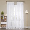 Deconovo Stores Curtains Translucent with Ruffle Tape White Set of