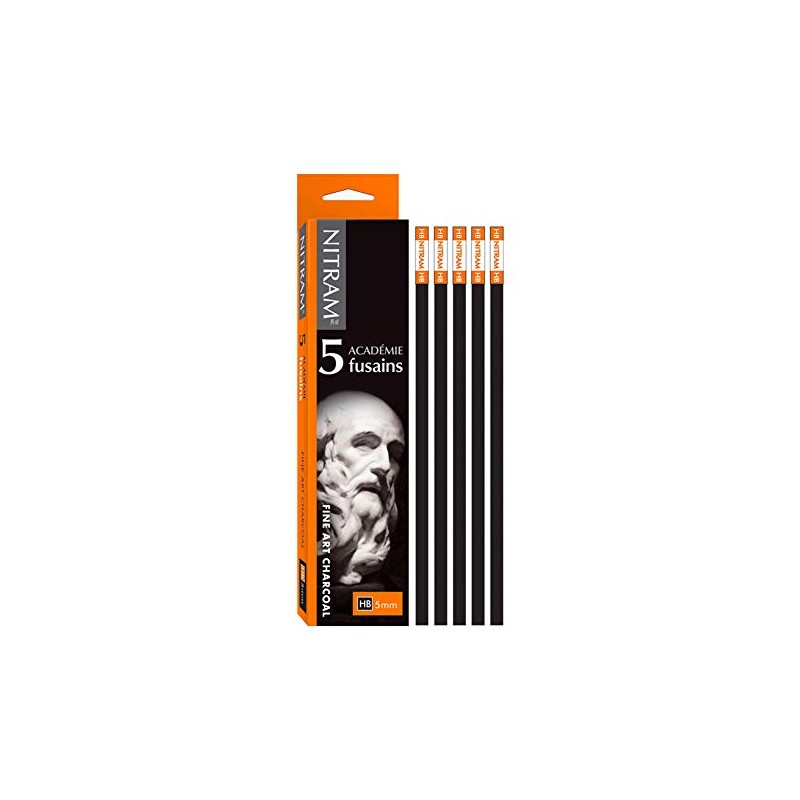 Nitram : Academie Fusains Square Stick Charcoal : Pack of