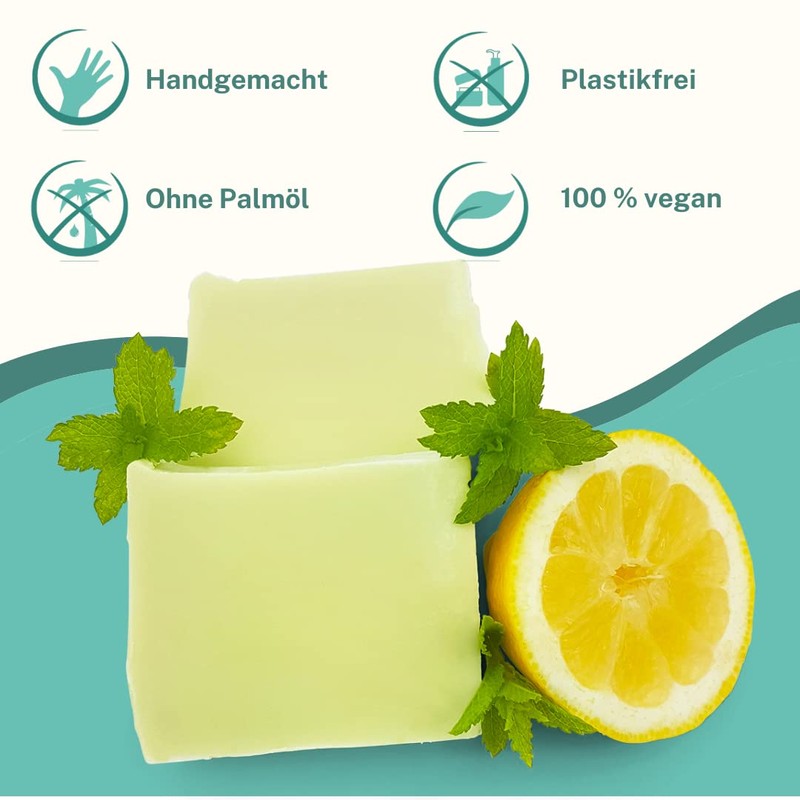 Mint Lemon Soap, Shower Soap, Vegan, No Palm Oil, Handmade