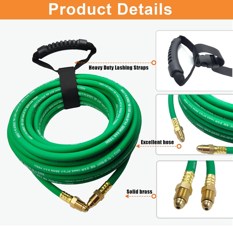 50FT Argon Gas Hose, Inert Gas Welding Hoses for MIG/TIG