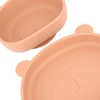 4pcs Children Plate Utensils Set Silicone Suction Bowls Set Toddler
