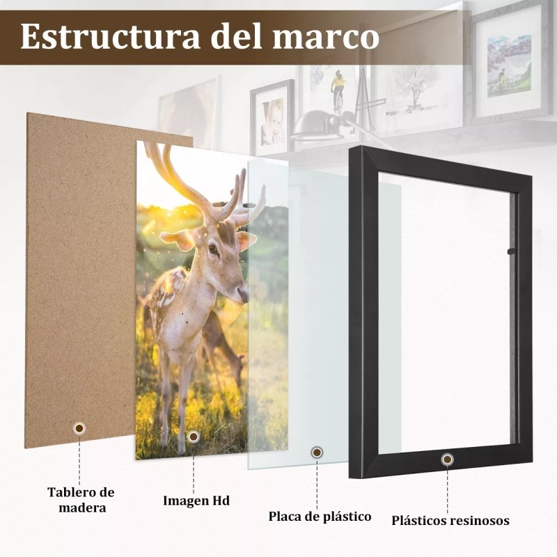 Estrella 9pcs Fotos Marco , Portaretrato Decoración De Cuartoes