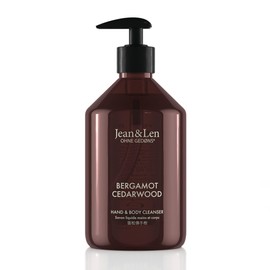 Jean & Len Hand & Body Cleanser Bergamot & Cedarwood, for a Scented Cleansing Experience, Body & Hand Soap in a High-Quality Bottle, Refreshing Mediterranean Fragrance, Vegan, 500 ml