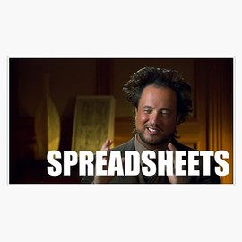 Magnet Spreadsheets Excel Alien Meme Guy. Magnetic Vinyl Sticker 5"