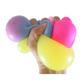 Pack of 3 Different 2.5" Stress Balls - Color Change, Metallic, & Doh, Soft - Squishy Gooey Shape-able Squish Sensory Squeeze Balls OT (RANDOM COLORS)