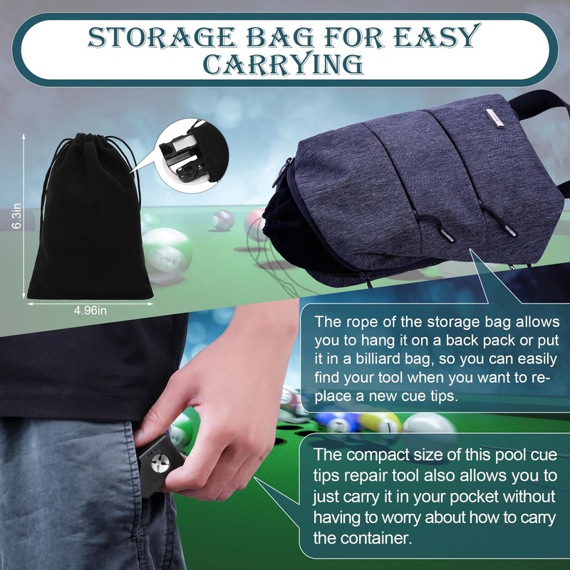 Zyrqon 11-in-1 Billiards Pool Cue Tips Replacement Kit, Pool Cue