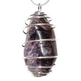 Zenergy Gems Charged Natural Canadian Auralite-23 Crystal Pendant + 20" Silver Plated Chain + Selenite Charging Heart [Included]