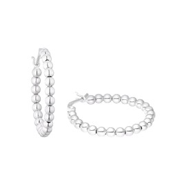 Amor 2026230 Women's Creole Earrings 925 Sterling Silver 2.7 cm Silver Comes in Jewellery Gift Box, Sterling Silver, No Gemstone