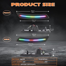 AreLokpri Colorful Flowing(Not RGB) Side Marker Lights Compatible with Chevy Camaro 2016-2023, Front Rear Bumper Dual Rows LED Fender Sidemarker Lamps, Reflectors Smoked Lens 4PCS