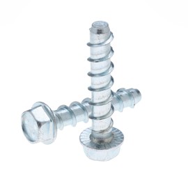M8 Concrete Masonry Anchor Bolt, Self Tapping Coarse Threaded Screw, Flanged Hex Head, Galvanized Carbon Steel (9.9 mm x 70 mm) Screw-in Fixing for Metal structures to Brick, Stone, Concrete 10 pcs
