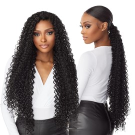 Sensationnel Vice Bundles weaving hair - Boho Curl 24-inch synthetic virgin hair dupe weave - Vice Bundle Boho Curl 24 Inch (1 Pack, BG BURGANDY)