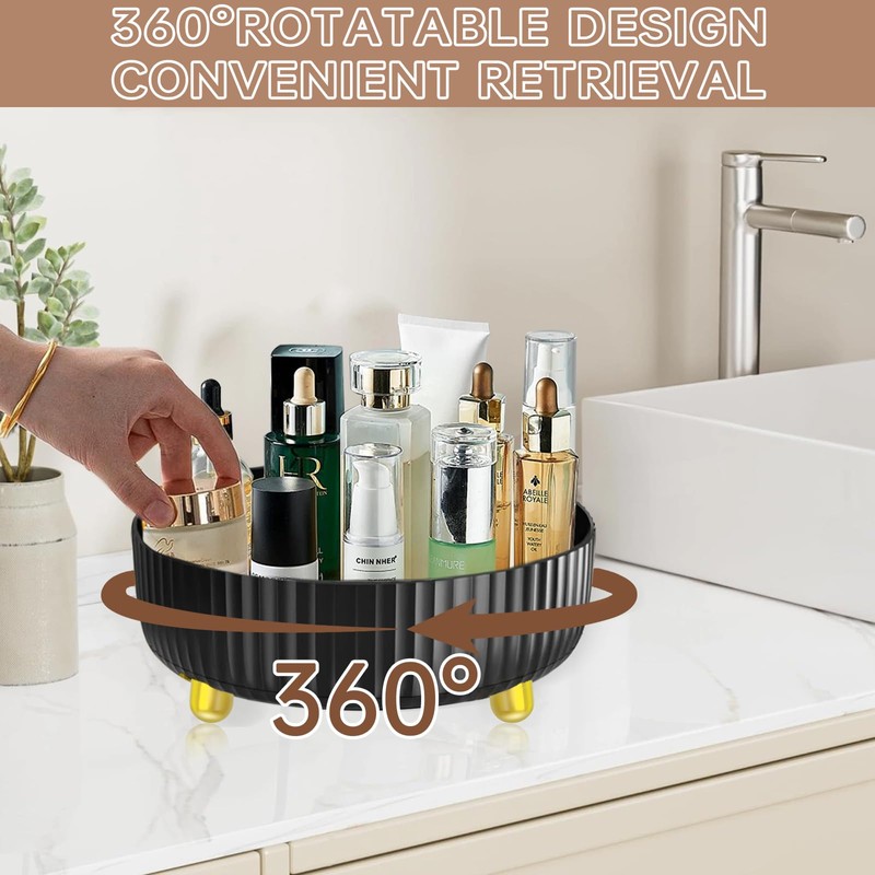 Bukuhlio Turntable Spice Rack Fridge Kitchen Cabinet Organiser 22 cm