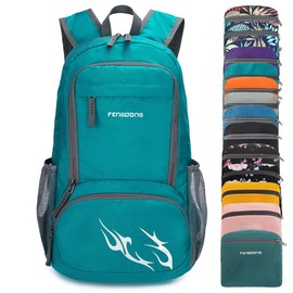 FENGDONG - Mochila de viaje plegable y ligera, impermeable, plegable, para senderismo, para hombres y mujeres, color verde