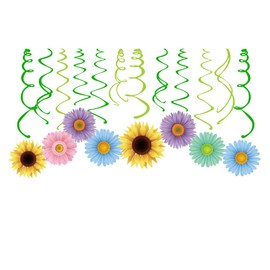 CC HOME Spring Summer Sunflower Party Decoration,30CT Summer Spring Daisy Flower Hanging Swirl Decorations ,Party Favour for Home,Classroom, Ceiling Wall Decor ,Girl,Boys Baby Shower,Birthday Party ,Summer Party,Easter Decoration Supplies,Multicolor