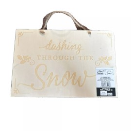 Plaid Enterprises Merry Christmas & Dashing Through The Snow Hanging Wood Sign New With Tags