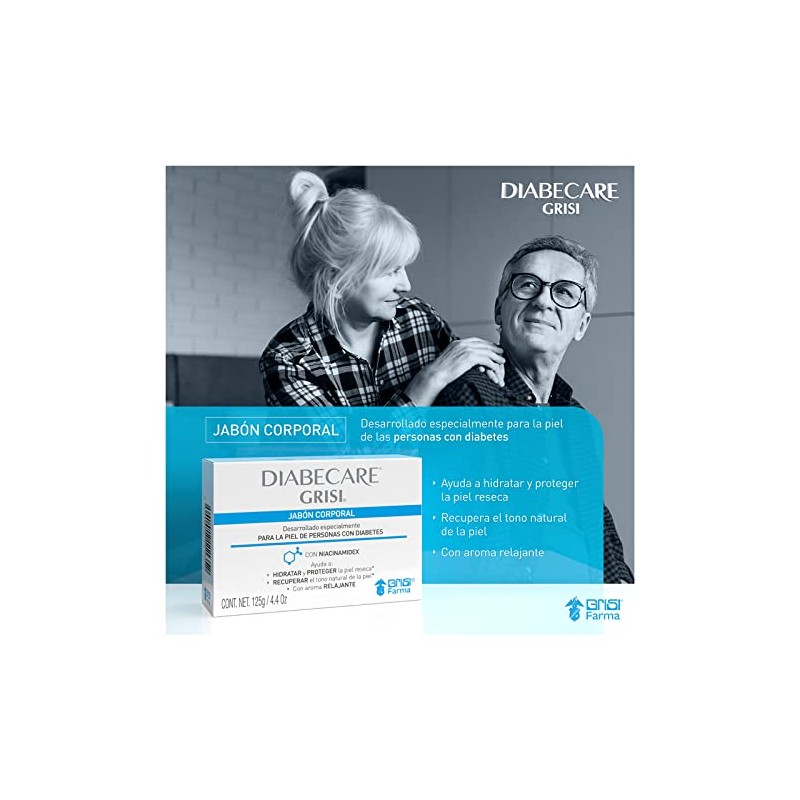 Grisi - Diabecare, Jabón Corporal para Piel Diabética, Niacinamidex, 125