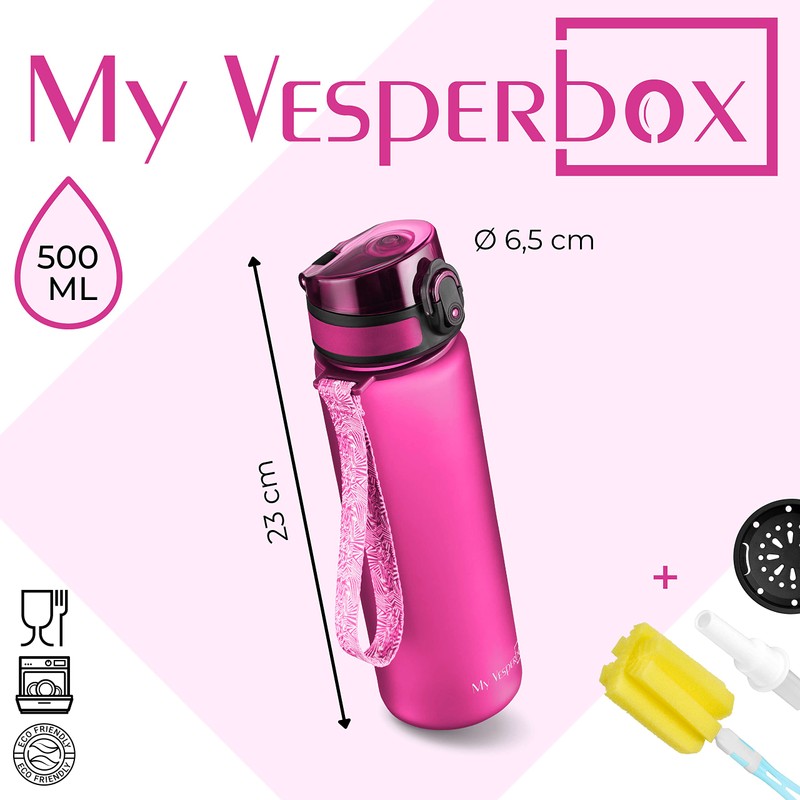 My Vesperbox Minny children's leak-proof drinking bottle with straw or