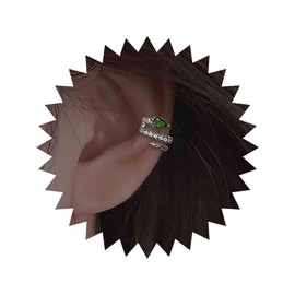 Inateannal Vintage Crystal Snake Cuff Earrings Silver Snake Cuff Wrap Earrings Snake Crawler Climber Earrings Emerald Serpent Ear Climber Earrings Jewelry for Women and Girls
