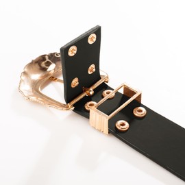 Scarlet Darkness Womens Black Belts Renaissance Vintage Leather Western Waist Belt for Party Black XL