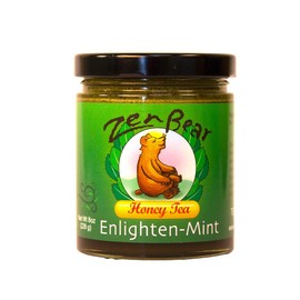 Enlighten-Mint Honey Tea | Wildflower Honey, Green Tea, Spearmint, and Peppermint | Essence of Green Tea with Fresh Mint | 8 Oz Jar for a Refreshing Sip