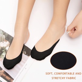 Yilanmy 6 Pairs Toe Topper Socks Women with Sling Back No Show Half Socks Non-Skid Low Cut Liner Socks for Heels