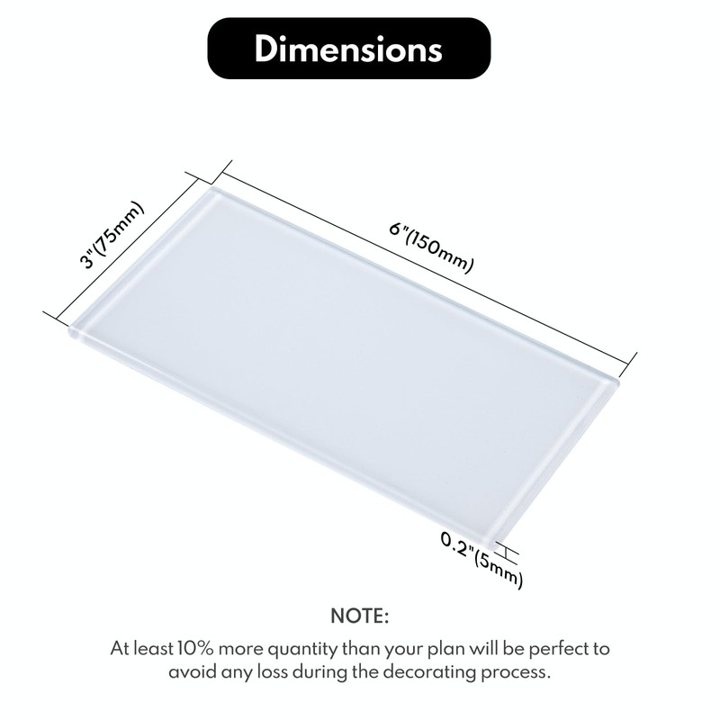 Lovdeco Peel and Stick Glass Subway Tile, 3 x 6
