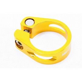 MicrOHERO Lightweight 0.7 oz (20 g) Aluminum Alloy Shaved Stainless Steel Bolt Seat Clamp KL68 Φ31.8mm (Gold)