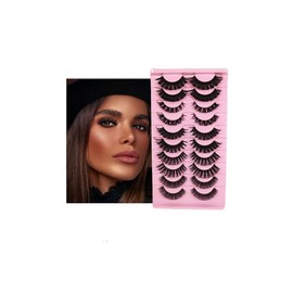 Cat Eye & Russian Mink Lashes| D Curl Fluffy Eyelashes| Fuax Mink D Curl Extension| Russian Wispie Volume Lashes| 5 Styles Mixed D Curl Mink Lash| 10 pack (Iconic)
