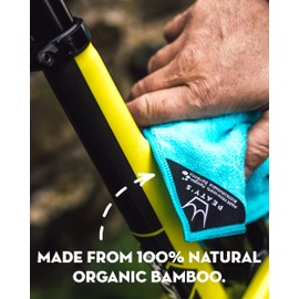 Peaty's Bamboo Bike Cleaning Cloth, Eco friendly No Microfibre Plastics, Large Super Soft Premium, Durable Highly absorbent, Hypo-allergenic & Antibacterial, Road & Mountain Bike - 3 Pack 30x30cm