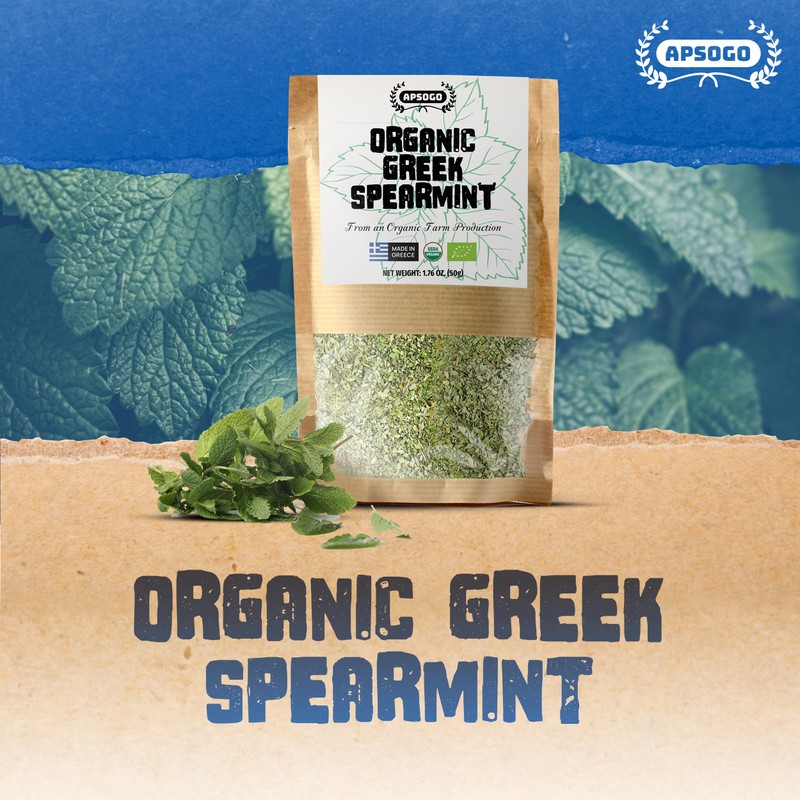APSOGO Organic Spearmint - Premium Greek Herbal Tea & Culinary