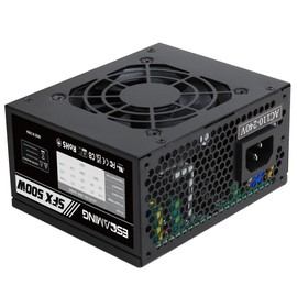 SFX 500W Power Supply, ESGAMING Mini ITX Micro ATX Solution 500W PSU, Full Range APFC 110-240V, Low Noise Fan for Desktop Gaming Server SFX Form Factor Computer
